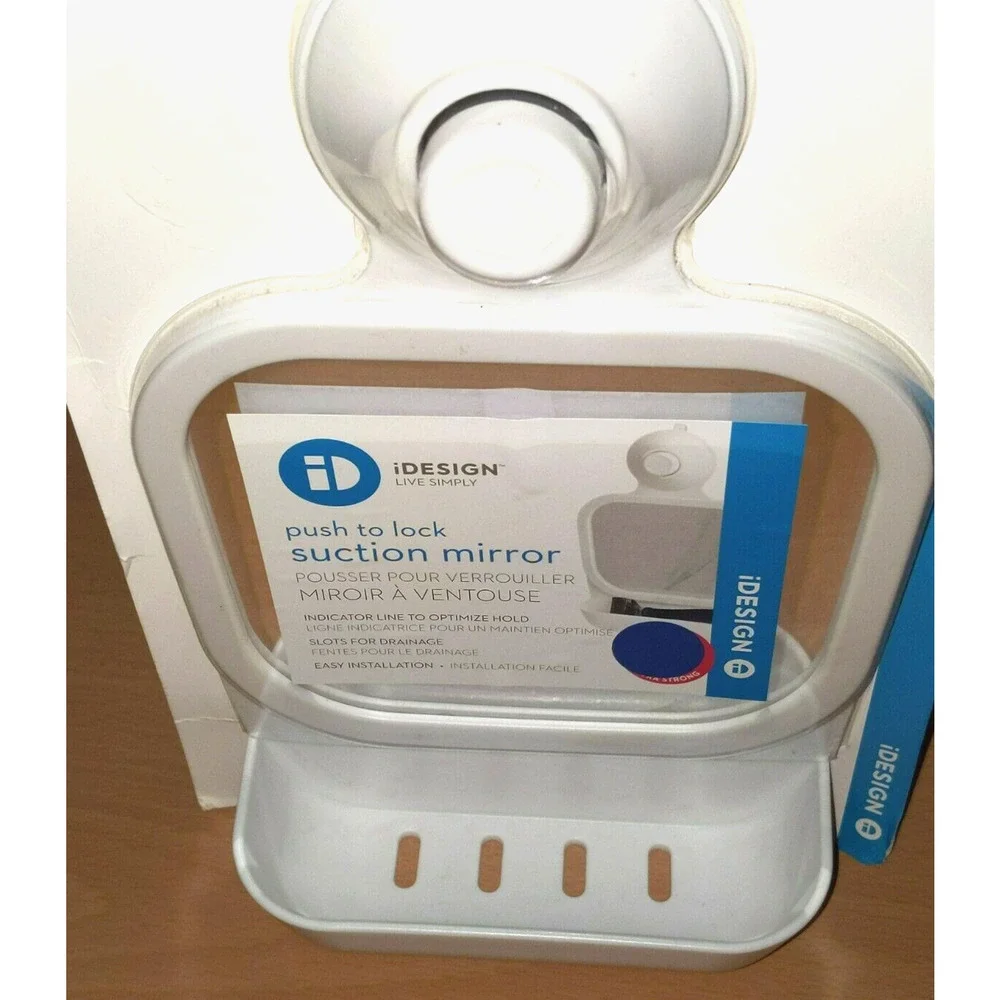 Cade Push Lock Suction Mirror White - iDESIGN 4.5
